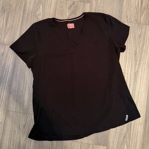 Ava Therese by TzuTone Black V-Neck Scrub Top Size Large Medical Uniform